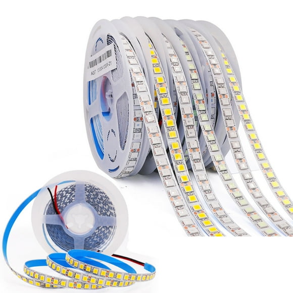Bandes LED, Lumière 5m, Lumières LED 12V, Bandes Lumineuses (Blanc Chaud, 120 Lampes / 5m Étanche)