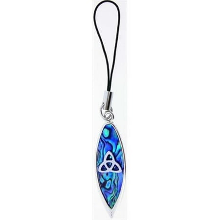 Jewelry Cell Phone - Cell Phone Strap-Blue Paua Surfboard W/Knots