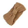 thumbnail image 2 of Women's Crochet Headband, Solid Color Knotted Headwrap, Warm Bulky Knit Hair Band for Women, Winter Fashion Headband, Handmade Style Hair Accessory - Gold, 2 of 3