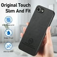 thumbnail image 6 of Dteck Case for iPhone 16e,Slim Premium Canvas Grain PU Leather,Soft TPU Bumper,Non-Slip Anti-Scratch Shock-Absorbent,Protective Phone Cover for iPhone 16e,Black, 6 of 7