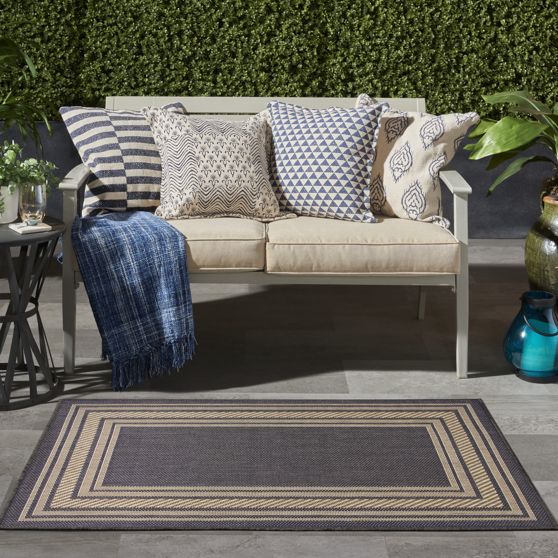 Nourison Horizon Indoor/Outdoor 2' x 3' Charcoal Modern Rug