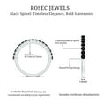 thumbnail image 5 of Rosec Jewels Black Spinel Half Eternity Ring with Diamond - Stackable Ring for Women - AAA Quality Certified - Ready to Gift, 925 Sterling Silver, US 9.00, 5 of 6