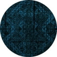 thumbnail image 1 of Ahgly Company Indoor Round Abstract Light Blue Modern Area Rugs, 5' Round, 1 of 4