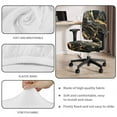 thumbnail image 3 of SCRAWLGOD Stretch Computer Chair Cover with Armrest Covers Easy to Remove Desk Chair Slipcover Stain Resistant High Back Chair Protector, 4 Pcs Set, Marble Print Golden Black, 3 of 7