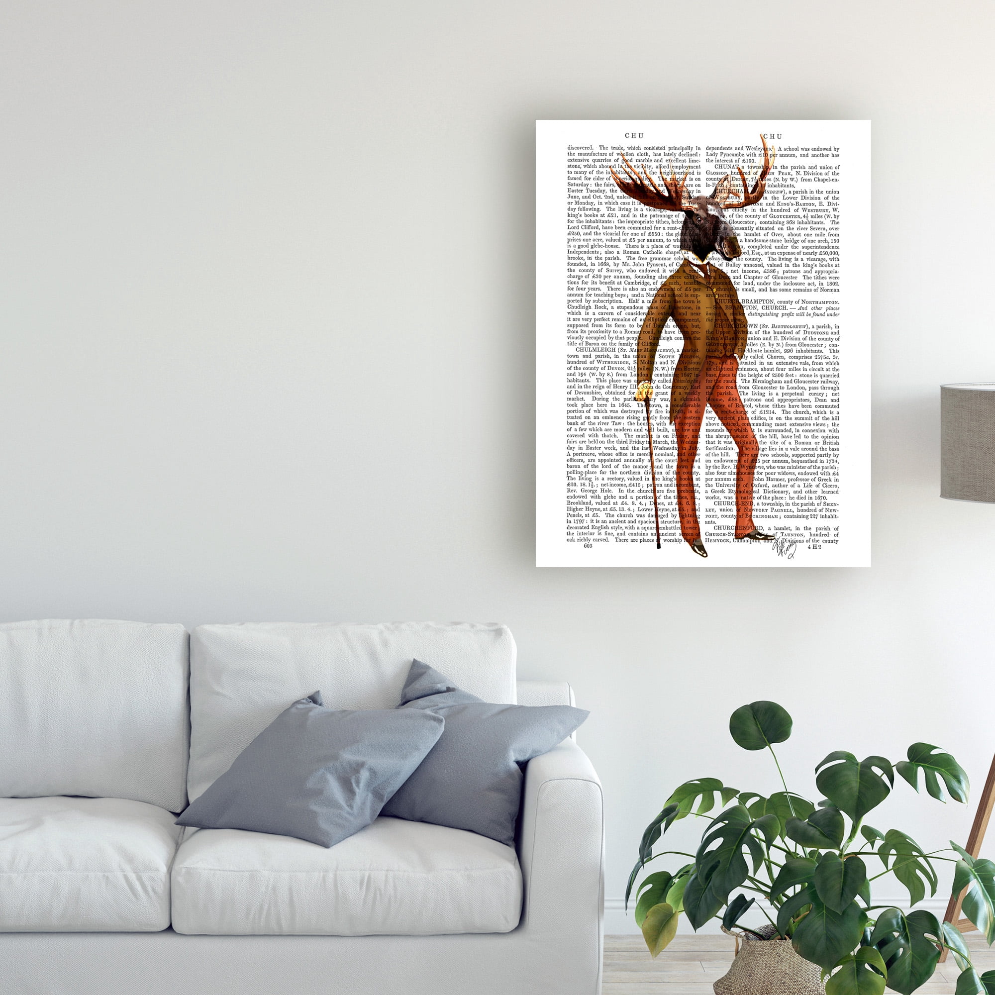 Trademark Fine Art 'Moose In Suit, Full Ill' Canvas Art by Fab Funky