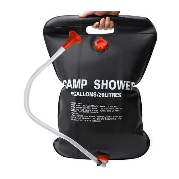 Solar Shower Bag,5 Gallons/20L Camping Shower Bag, Portable Shower Bag with Removable Hose and On-Off Switchable Shower Head for Camping Beach Swimming Outdoor Traveling