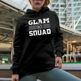 thumbnail image 2 of Glam Squad, Name for Glamorous People, Beauty Themed Merch Gift for Makeup Artist or Lovers, Cosmetologists & Beauticians, Black Hooded Sweatshirt or Hoodie, Small, 2 of 5
