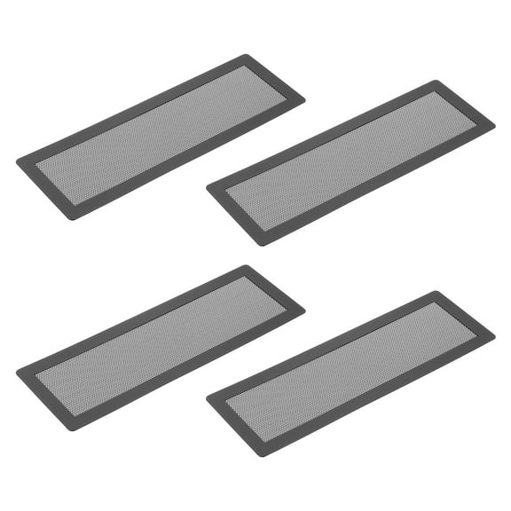 Uxcell 4Pcs Floor Vent Covers, Sticky Floor Register Cover Mesh Air Vent Screen Filters (Black, 12-Inch x 4-Inch)