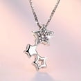 thumbnail image 2 of MATROOY Women 925 Sterling Silver Shiny Crystal Star Pendant Necklace Chain Jewelry-Silver, 2 of 5