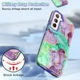 thumbnail image 4 of CASEFIV for Samsung Galaxy S22 Plus/S22 Plus 5G Case,Marble Pattern Heavy Duty Shockproof Full Body Protective Phone Covers for Women Girls,Purple Green, 4 of 8