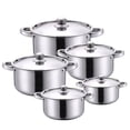 thumbnail image 3 of Juego de 5 ollas de acero inoxidable para cocinar, adecuadas para uso doméstico y de restaurante, multifuncionales, fáciles de limpiar, distribución u, 3 of 8