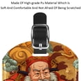 thumbnail image 4 of Square 2Pack PU Leather Chinese God of Wealth Cruise Luggage Tag with Privacy Cover and Name ID Tag for Travel Handbags Backpacks Luggage Tags, 4 of 6