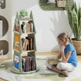 thumbnail image 2 of Gymax Kids Rotating Bookshelf 4 Tier Tree Shape Revolving Bookcase 360° Display Rack, 2 of 10