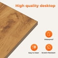 thumbnail image 5 of 32 Inch Rolling Computer Desk In Light Antique Finish Modern Home Office Study Table With Wheels, 5 of 8