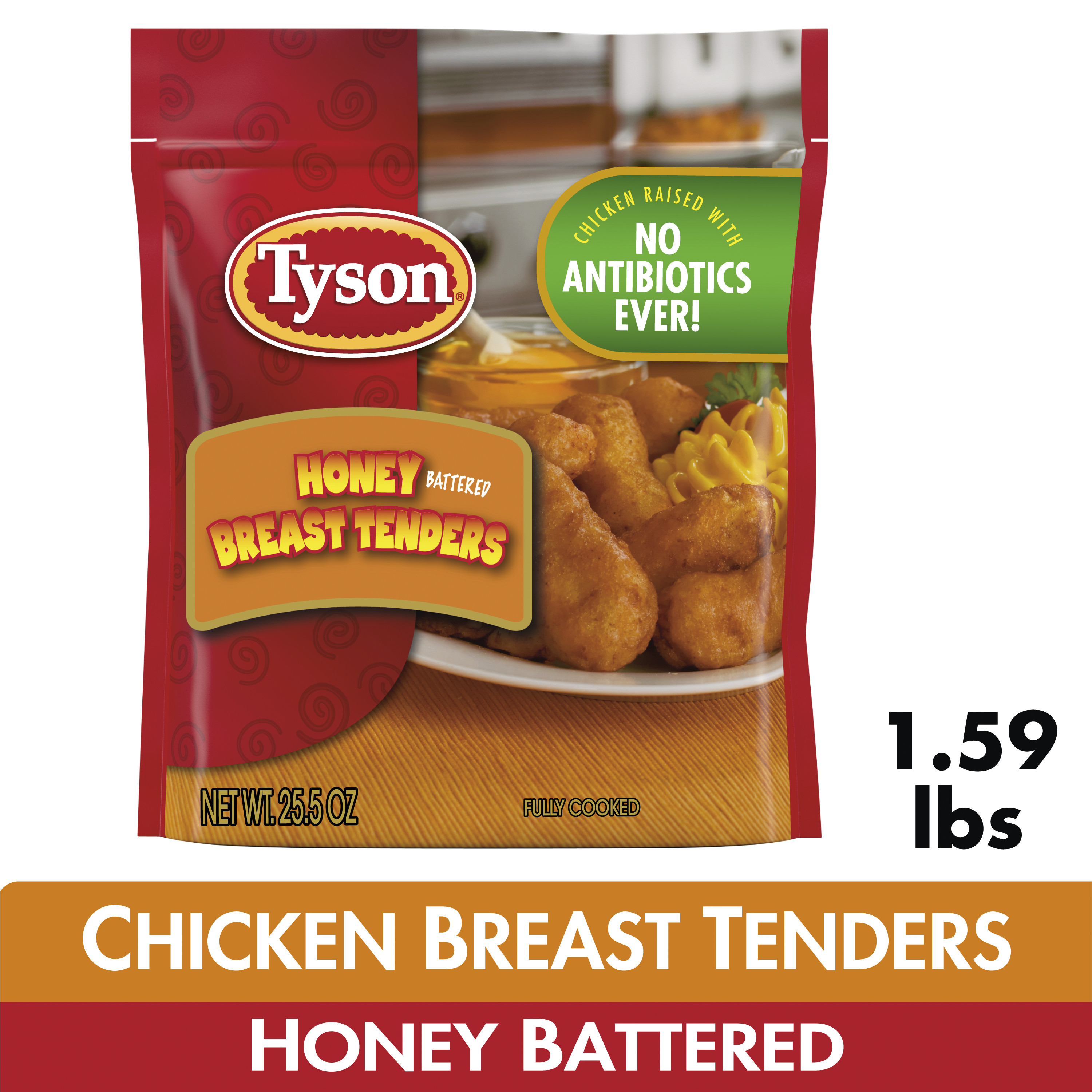 Tyson Honey Battered Breast Tenders, 1.59 lb (Frozen)