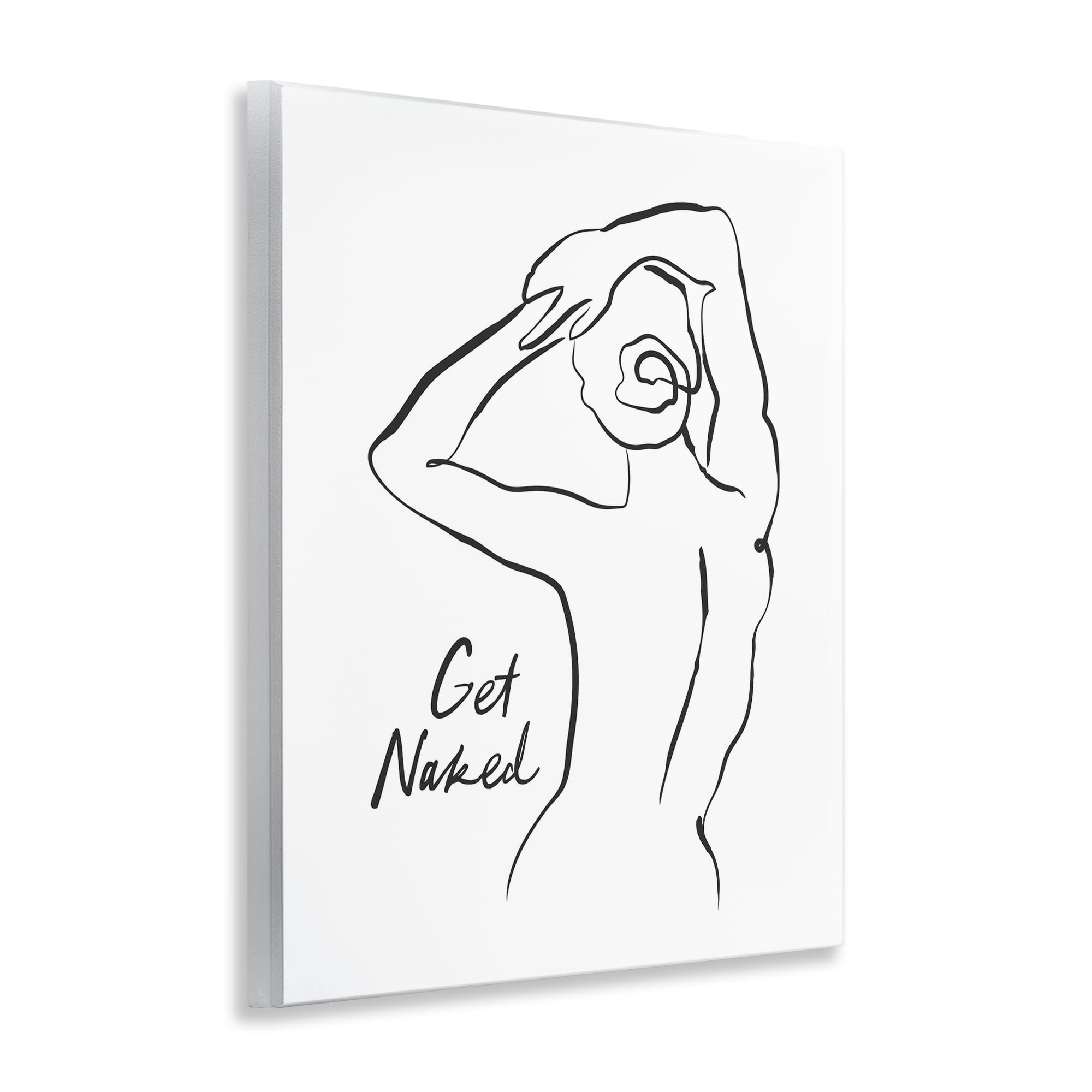 Stupell Industries Get Naked Nude Silhouette Wall Plaque Art, design by Lettered and Lined