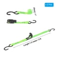 thumbnail image 2 of Boat Trailer Transom Tie Down Straps 1"x5', 1763lbs Ratchet Adjustable Straps with S Hook, Green, 2 of 7