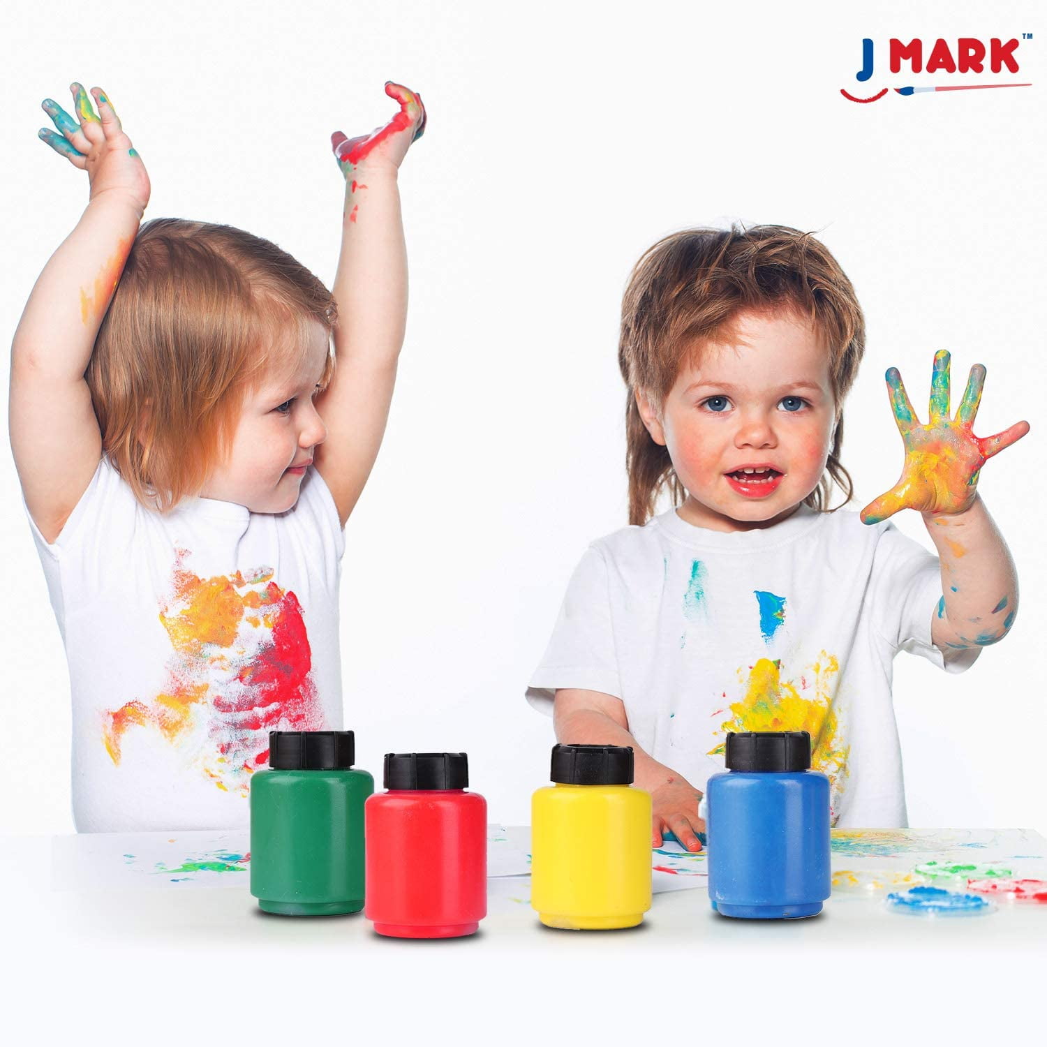 J MARK Washable Finger Paint for Toddlers 1-3 – Set Includes 50