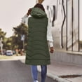 thumbnail image 4 of Hvyesh Long Quilted Vest for Women Sleeveless Plus Size Hooded Outerwear Coats Warm Zip Up Pockets Coats Winter Padded Thermal Gilet Outerwear, 4 of 5