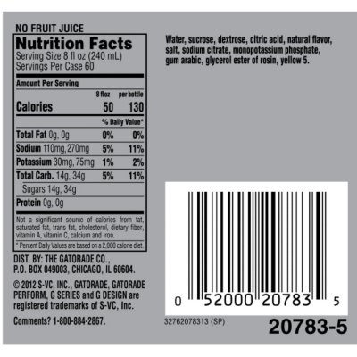 Gatorade Lemon-Lime - 24/20oz bottles
