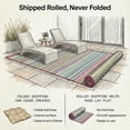thumbnail image 5 of Fab Habitat Outdoor Rug - Waterproof, Fade Resistant, Crease-Free - Premium Recycled Plastic - Striped - Porch, Deck, Balcony, Mudroom, Laundry Room, Patio - Cancun - Candy - 3 x 5 ft, 5 of 9