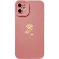 thumbnail image 6 of for iPhone 11 Case(2019 6.1"), Cute Plated Rose Gold Flower with Anti-Fall Lens Cameras Cover Shell, Soft TPU Shockproof Anti-Fingerprint Phone Protection Cases for Women Girls Men,Purple, 6 of 11