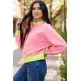 thumbnail image 5 of Casuashion Vibrant Pink Bubble Sleeves Pullover - Chic, Boxy Fit - Women's Crewneck Sweatshirt, 5 of 8