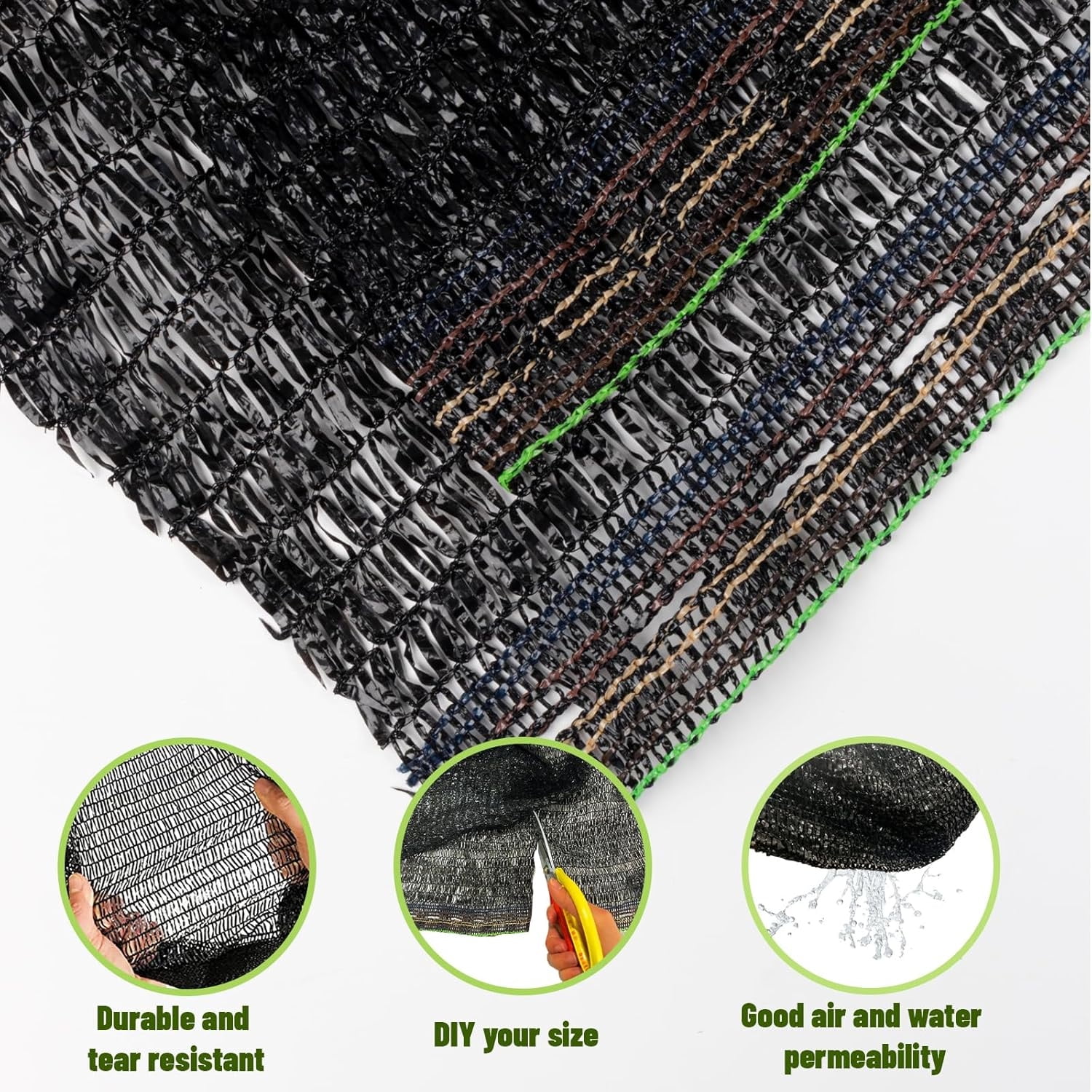 Shade Cloth for Garden,Bexikou 55% 6.5x16.4ft Mesh Tarp, Sunblock Plants Cover for Vegetables, Greenhouse, Raised Bed,Pets,Chicken Coop, Black
