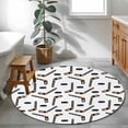 thumbnail image 4 of Ice Hockey Round Living Room Rugs 4 ft, Sports Themes Black Hockey Athletics Modern Art Washable Area Rug with Non-Slip Sturdy Edge Binding Round Carpet for Entryway Kitchen Bedroom Bathroom, 4 of 9