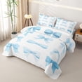 thumbnail image 3 of Erosebridal Blue Bow Twin Quilt Set, Kawaii Princess Cartoon Twin Coverlet Set for Girls, 2-Piece, 3 of 7