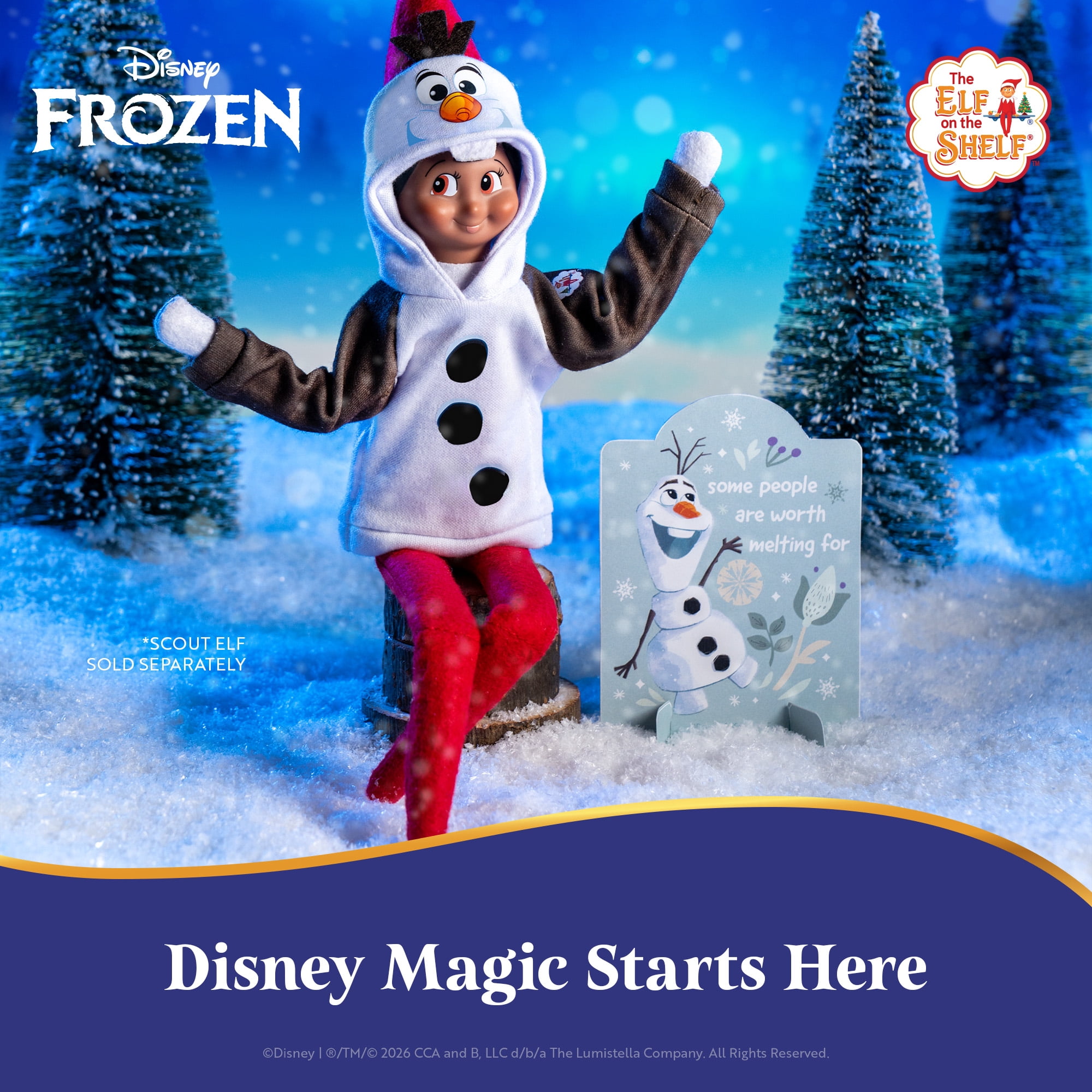 The Elf on the Shelf Disney Frozen Olaf Warm Hugs Hoodie with Olaf Standee - Scout Elf Not Included