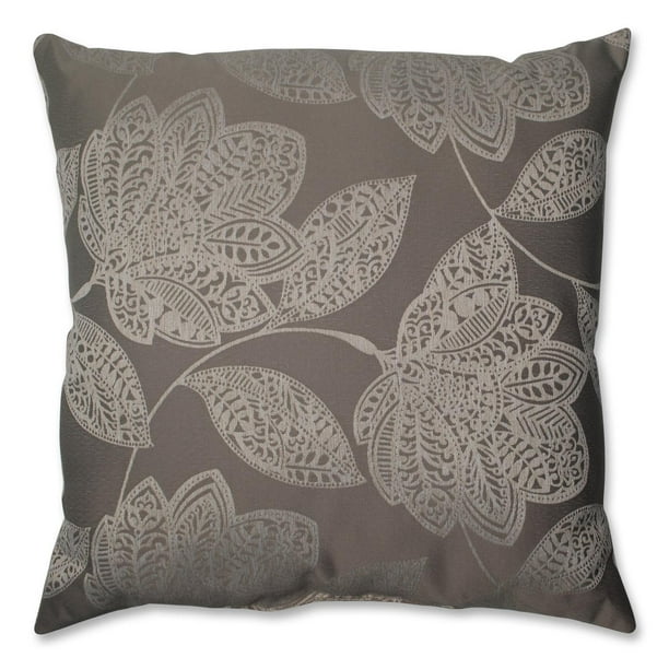 23" Gentle Flower Silver and Charcoal Gray Floral