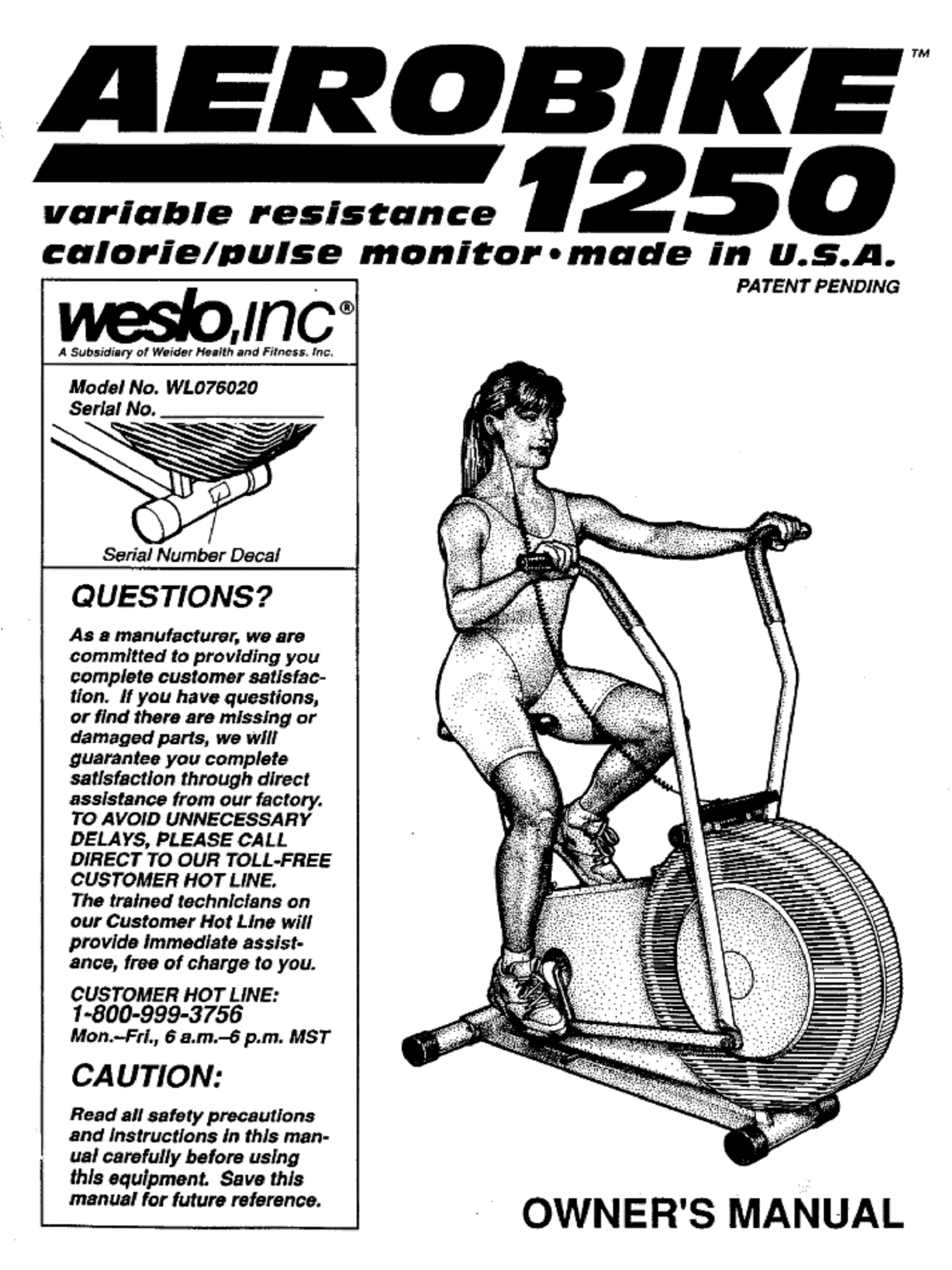 Weslo aero 750 hotsell
