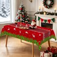 thumbnail image 3 of Nanqianyi Classic Reindeer Plaid Tablecloth,60"x102",Waterproof Winter Xmas Party Decor Table Cover, 3 of 6