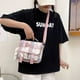 thumbnail image 5 of Bolsa universitario de nailon JK Plaid Campus uniforme portátil bandolera de hombro Likrtyny Para Estrenar, 5 of 9