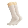 thumbnail image 4 of Cotton Crew Socks for Women Ecru 6 Pairs Size 9-11, 4 of 8