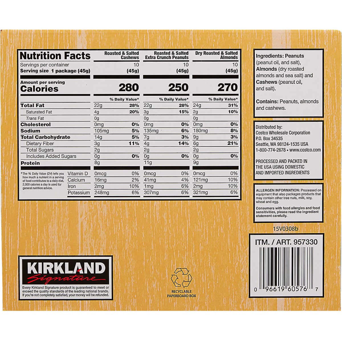 Signature Snacking Nuts, Variety Pack, 1.6 oz, 30-count (2 Pack)
