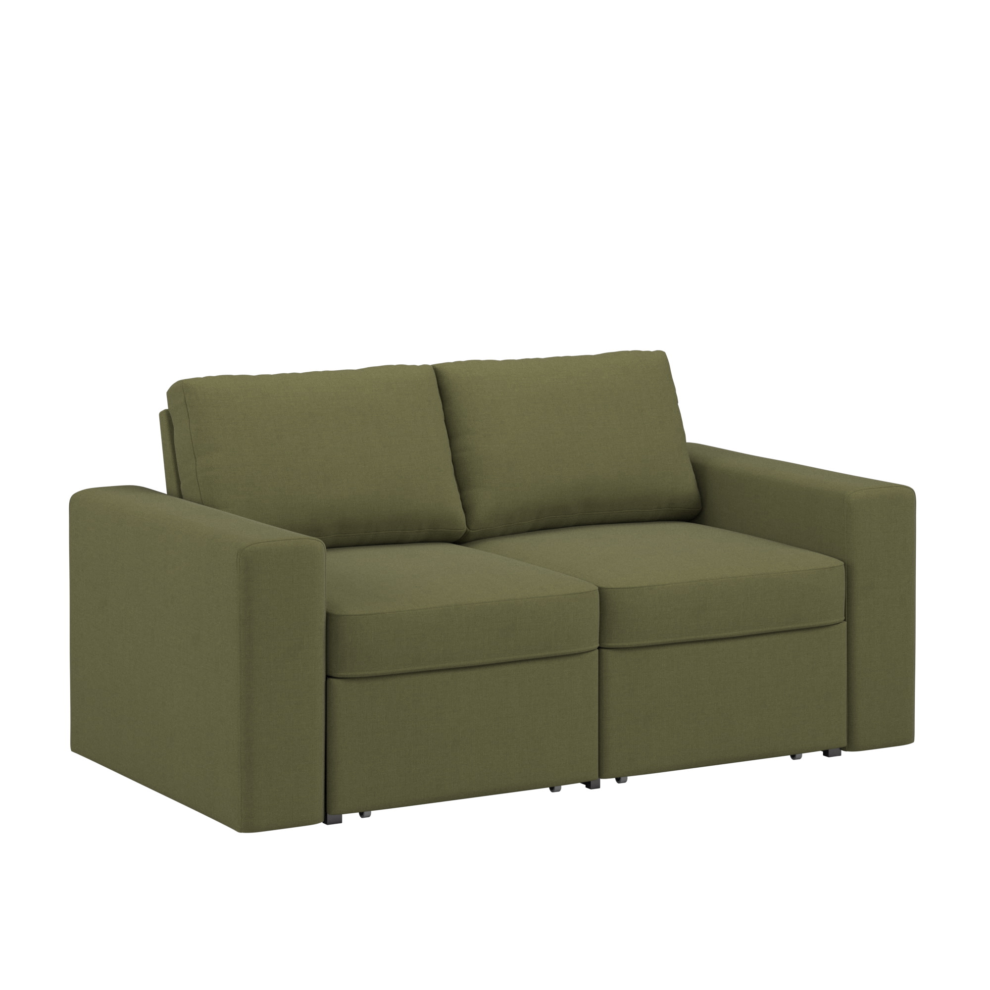 Weston Home Glen Park Upholstered Loveseat with 2 Hidden Metal Wire Storage Drawers, Green