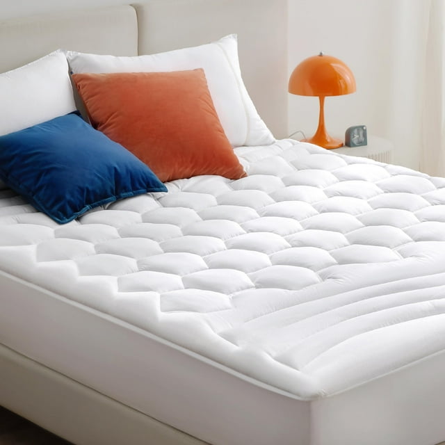 Funda de colchón Bedsure, tamaño completo, acolchada, blanca