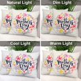 thumbnail image 6 of Happy Mother Day Throw Pillow Covers,Text Mother's Day On Colorful Flowers Decorative Pillow Covers Digital Printing Blended Fabric for Couch Sofa Bed Invisible Zipper 16X16 in, 6 of 6