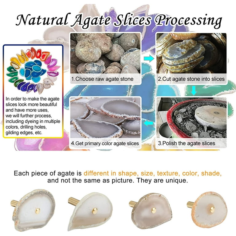 4 Pcs Unique Agate Wall Hooks for Hanging Beautiful and Durable Brass Coat Hooks Versatile Home Decor in Gold Walmart