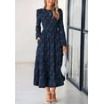 thumbnail image 7 of PRETTYGARDEN Women's Spring Midi Dress Fall Elegant Long Sleeve Smocked Flowy Boho Floral Wedding Guest Party Dresses, 7 of 7