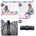 thumbnail image 5 of KAINSY Personalized Toddler Nap Mat for Daycare, Kindergarten Children Sleeping Bag with Custom Name, Baby Owl Nap Mats with Pillow & Blanket, Easy Carry, 5 of 8
