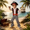 thumbnail image 4 of Mnyotv Boys' Halloween Costume Outfits Pirate Cos Clothes Sets Halloween Party Clothing Size 4-5 Years, 4 of 8