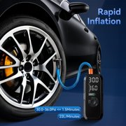 Cordless Portable Tire Inflator, 150 Psi Digital Pressure Gauge, 4500mAh Long Range Battery, Air Compressor for Car Tires with Automatic Shutoff, Emergency LED Light, Compact Automotive Pump