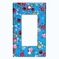 thumbnail image 5 of Metal Light Switch Plate Outlet Cover Colorful Floral Garden Wallpaper Blue ROS041, 5 of 14
