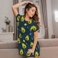 thumbnail image 3 of Gukieu Avocado in Space Print Women's Nightgown, A-line Round Neck Short-sleeved Nightgown Pajamas Home Wear Suitable for Home and Outing, 3 of 6