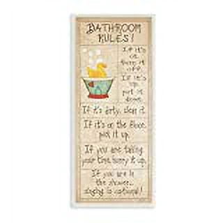 Bathroom Rules Rubber Ducky Tall Bathroom Wall Plaque
