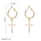 thumbnail image 2 of 1 par de pendientes colgantes de cruz de perla simple, pendientes de moda con forma de gota, joyería decorativa para mujer., 2 of 7