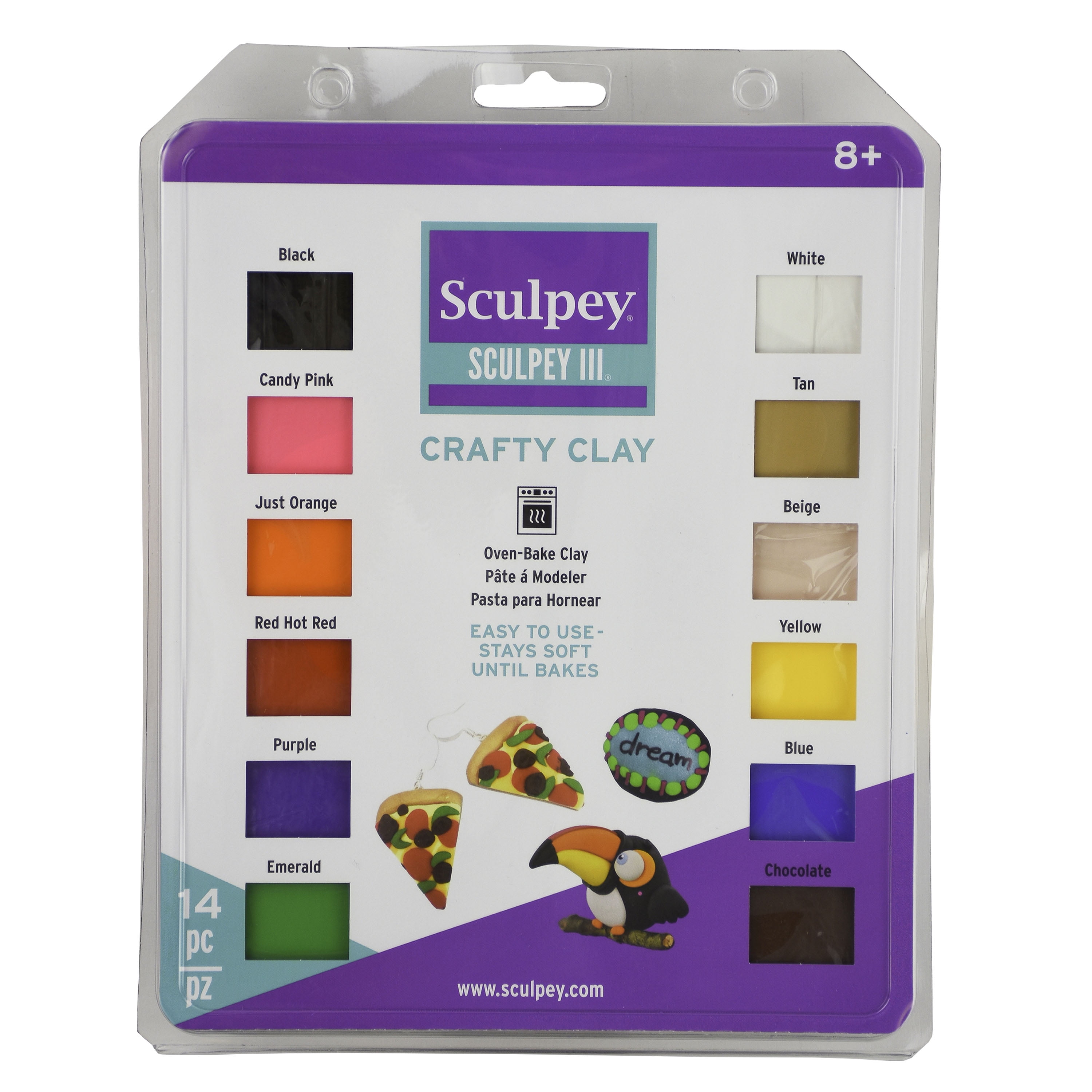 Sculpey Crafty & Oven Bake Clay Variety Pack, 14 Count for Age +8